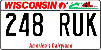 WI license plate 248RUK