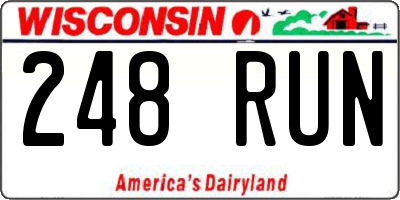 WI license plate 248RUN