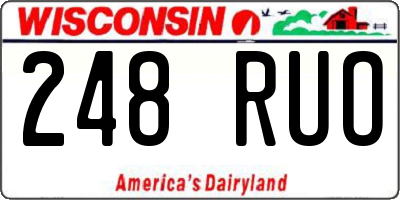 WI license plate 248RUO
