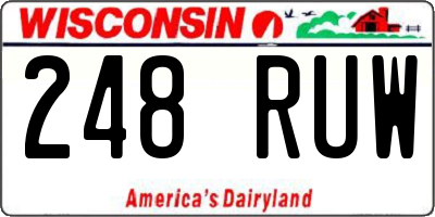 WI license plate 248RUW