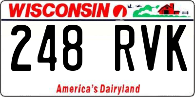 WI license plate 248RVK