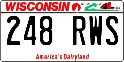 WI license plate 248RWS