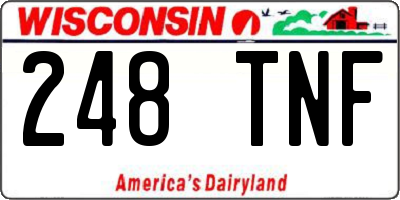 WI license plate 248TNF