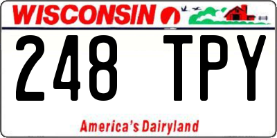 WI license plate 248TPY