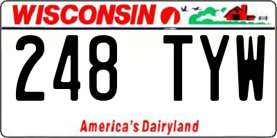 WI license plate 248TYW