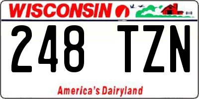 WI license plate 248TZN