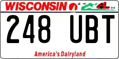 WI license plate 248UBT
