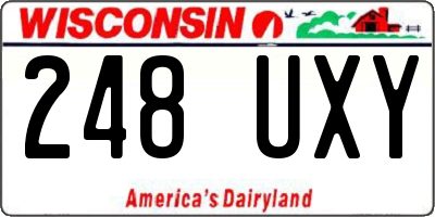 WI license plate 248UXY
