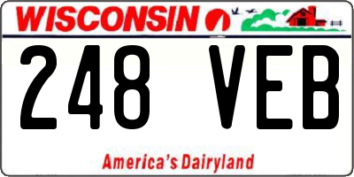 WI license plate 248VEB