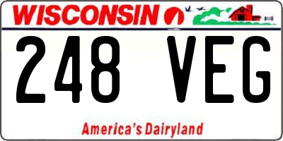 WI license plate 248VEG