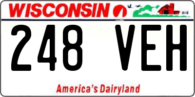 WI license plate 248VEH