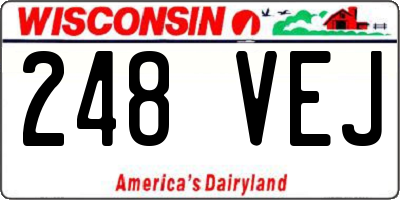 WI license plate 248VEJ