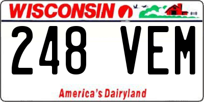 WI license plate 248VEM