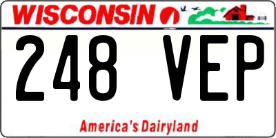 WI license plate 248VEP