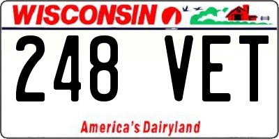WI license plate 248VET