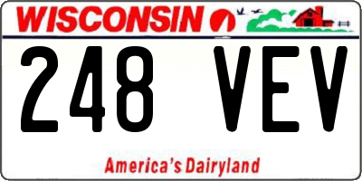 WI license plate 248VEV