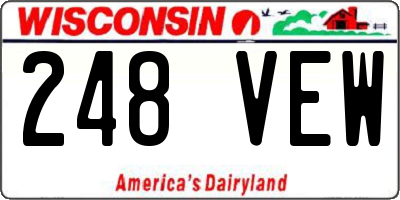 WI license plate 248VEW