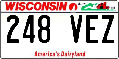 WI license plate 248VEZ