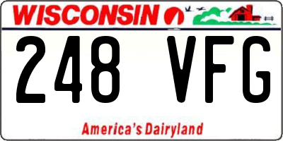 WI license plate 248VFG