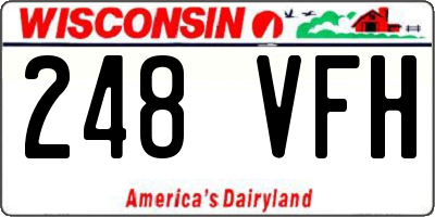 WI license plate 248VFH