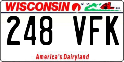 WI license plate 248VFK