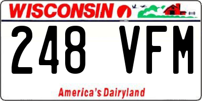 WI license plate 248VFM