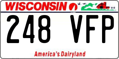 WI license plate 248VFP