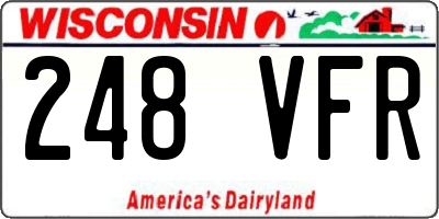 WI license plate 248VFR