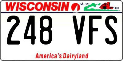 WI license plate 248VFS