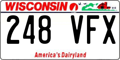 WI license plate 248VFX