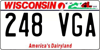 WI license plate 248VGA