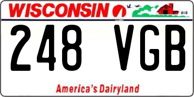 WI license plate 248VGB