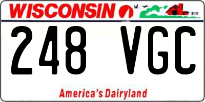 WI license plate 248VGC