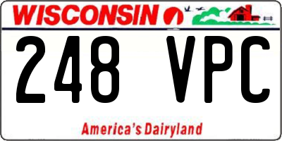 WI license plate 248VPC