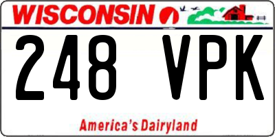 WI license plate 248VPK