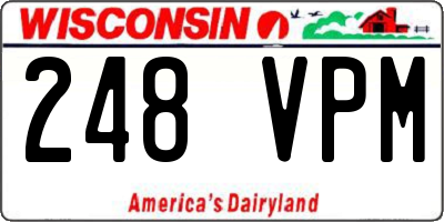 WI license plate 248VPM