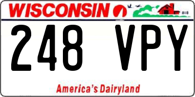 WI license plate 248VPY