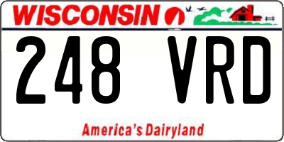 WI license plate 248VRD