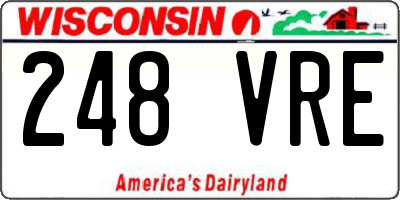 WI license plate 248VRE