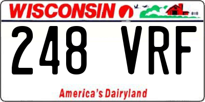WI license plate 248VRF