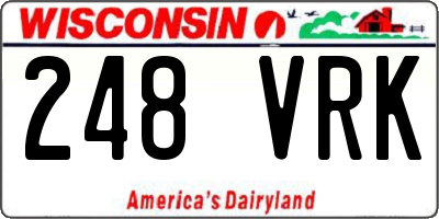 WI license plate 248VRK