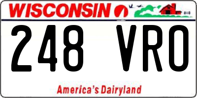 WI license plate 248VRO