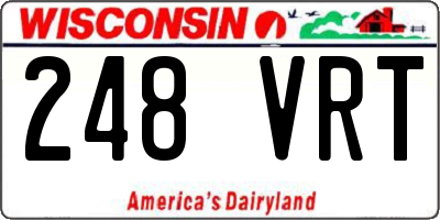 WI license plate 248VRT