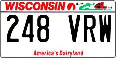 WI license plate 248VRW