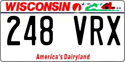 WI license plate 248VRX