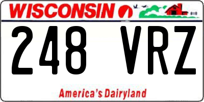 WI license plate 248VRZ