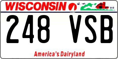 WI license plate 248VSB