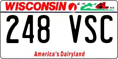 WI license plate 248VSC