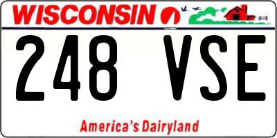 WI license plate 248VSE