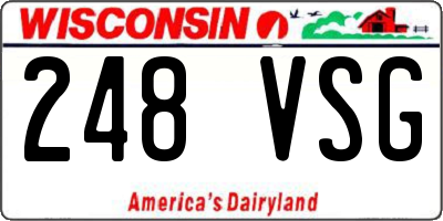 WI license plate 248VSG